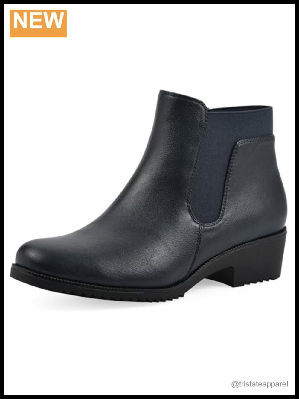 Women's Durable Cushioned Block Heeled Ankle Bootie with Elastic Gore & Zipper